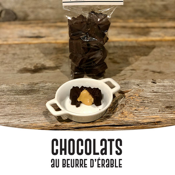 Chocolats belges noirs avec beurre d'érable